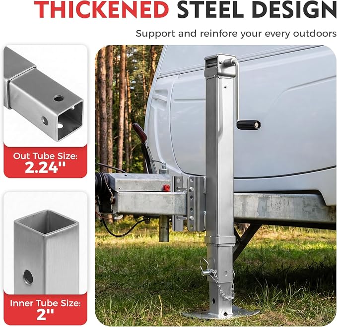 Heavy Duty A-Frame 9000 LBS Trailer Jack Fit for RVs, Boats, Multi-Purpose Trailers, and Camping Trailers, with 15" Travel Lift+25" Jack Height Drop Leg & Crank Handle