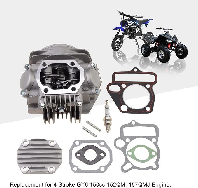 GOOFIT 52.4mm Complete Cylinder Head Valves Assembly Replacement for Apollo CRF Lifan 125cc Horizontal Engine Chinese Motorcycle ATV Go Kart Dirt Bike