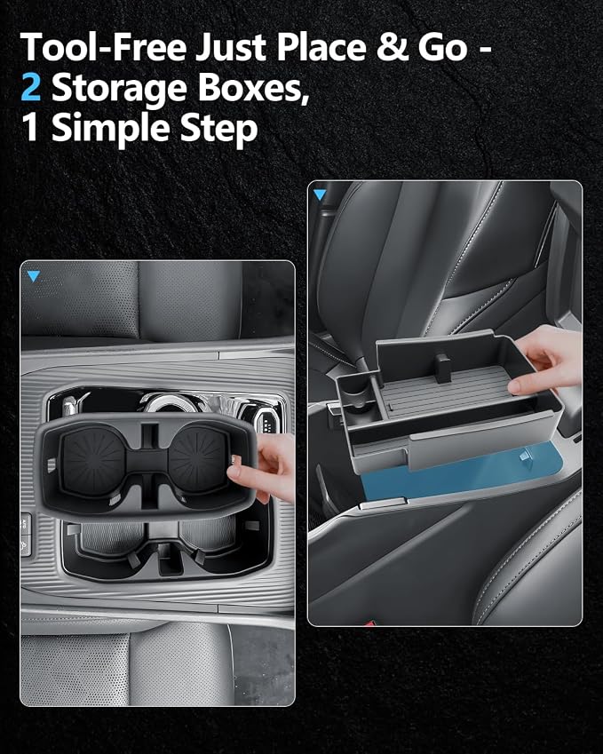 SKTU 2Pack for 2026 Jeep Cherokee Center Console Organizer for 2026+ Jeep Cherokee Console Tray & Cup Holder Jeep Cherokee 2026 Accessories ABS Insert Tray with Sunglasses and Coin Holder