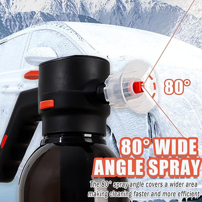 Electric Foam Sprayer for Car Wash, 130 PSI Battery Powered Cordless Foam Cannon, 2-Liter Portable Foam Pump Sprayer 2026 New Upgrade