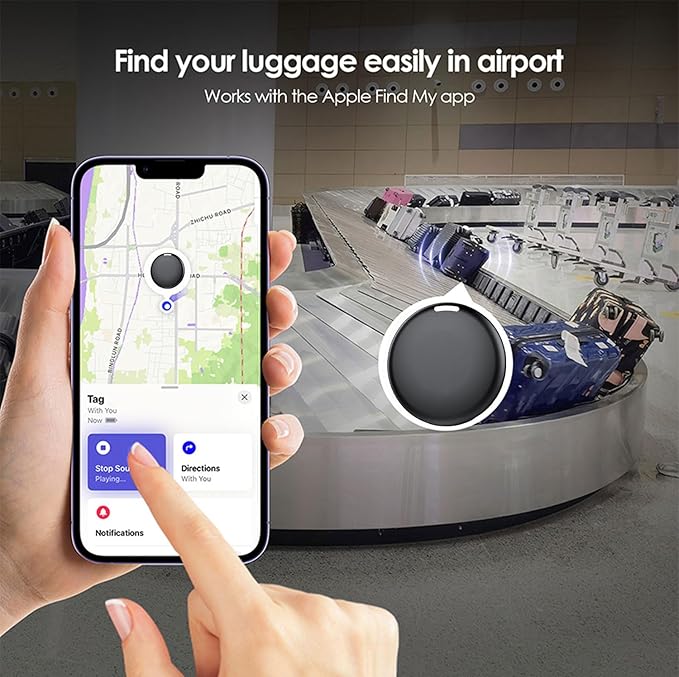GPS Tracker for Vehicles No Subscription, Hidden Tracker Device for Vehicles, Mini Car Tracker Tag Work with Find My (iOS Only), Tracking Device for Kids, Key, Pet (4)