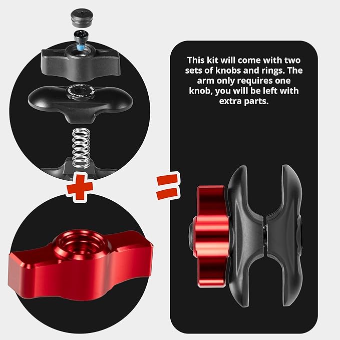 Tackform Link Vent Phone Mount Compatible with 2015-2020 Ford F-150, 2017-2021 Super Duty, 2018-2021 Expedition | Aluminum | Universal Holder Compatible with iPhone, Galaxy, More | Red Knob