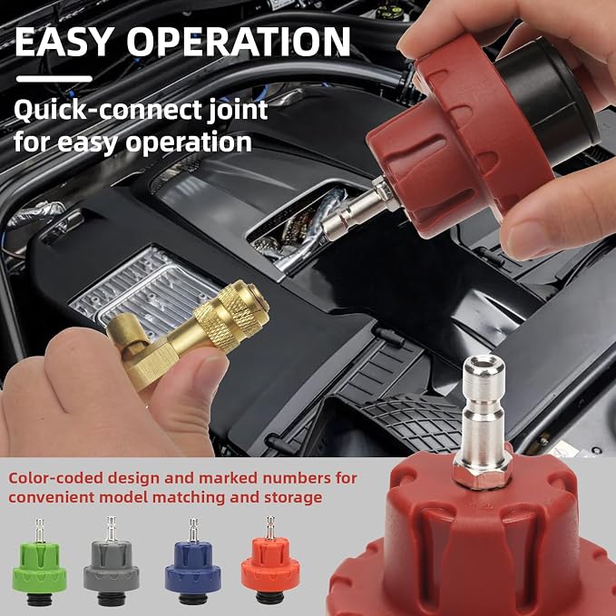 34pcs Coolant Vacuum Refill Kit with 25 Radiator Adapters, Coolant Pressure Tester Kit, Radiator Cooling System Pressure and Vacuum Purge Refill Tool
