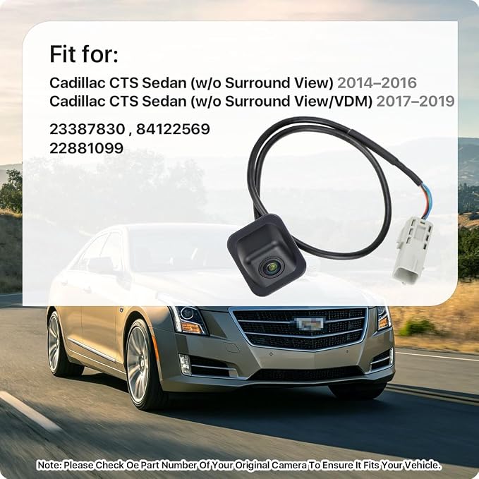 84122569 Rear Camera Replacement for Cadillac CTS Sedan w/o Surround View 2014-2016 & CTS Sedan w/o Surround View/Video Display Mirror 2017-2019, OE Backup Cam Replaces 23387830, 22881099 by GreenYi