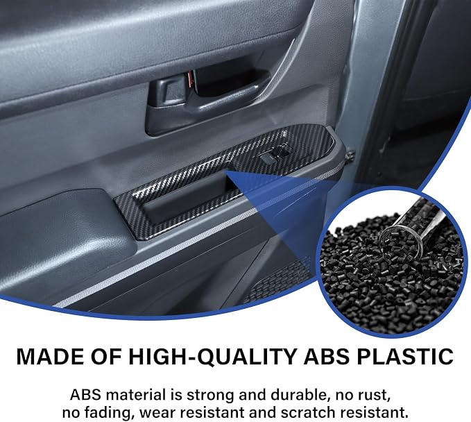 Daeiclru Window Lift Switch Panel Cover Compatible with Toyota Tacoma 2024 2025, Pickup Truck Door Power Window Glass Lift Switch Button Protection Cover Interior Accessories (Carbon Fiber Pattern)