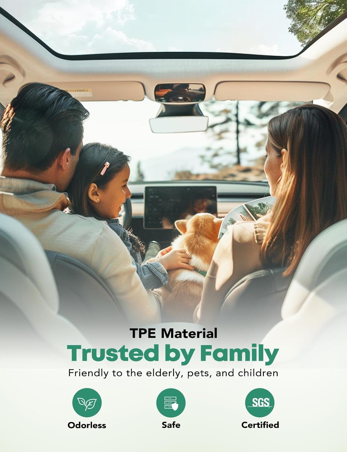 YHTAUTO Custom Fit Car Floor Mats for Tesla Model Y 2025-2020 (5-Seat), Not for Juniper, 1st & 2nd Row All Weather TPE Car Mats Carpet Liners, Anti-Slip Waterproof, Automatic Front Rear Mats for Car