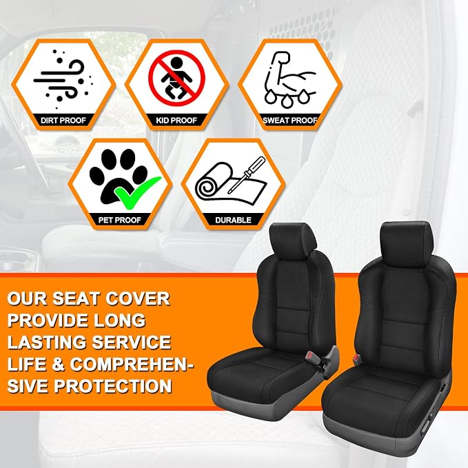 Front Seat Covers Compatible with 2004-2008 Acura TL, Heavy Duty Cationic Linen Fabric Seat Protector