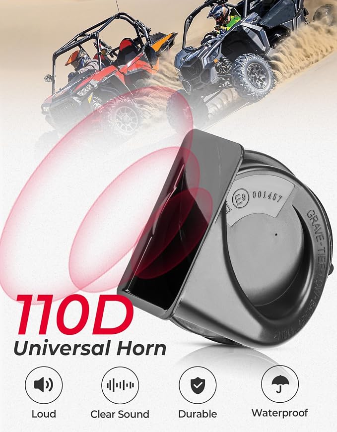 KEMIMOTO UTV Turn Signal Kit with Column Switch and 110D Horn, Pre-Wired, Plug and Play Universal Street Legal Blinker with Lever Switch Compatible with Polaris, Can-Am, Golf Cart, Teryx, CFMOTO