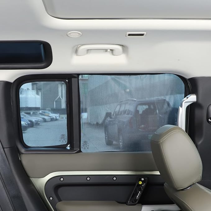 Full Window Shade Compatible with 2020-2025 L@nd Rover Defender 110, Breathable Mesh Side Window Screens Shade Cover for Baby, UV Rays Protection Sun Shade Blocker