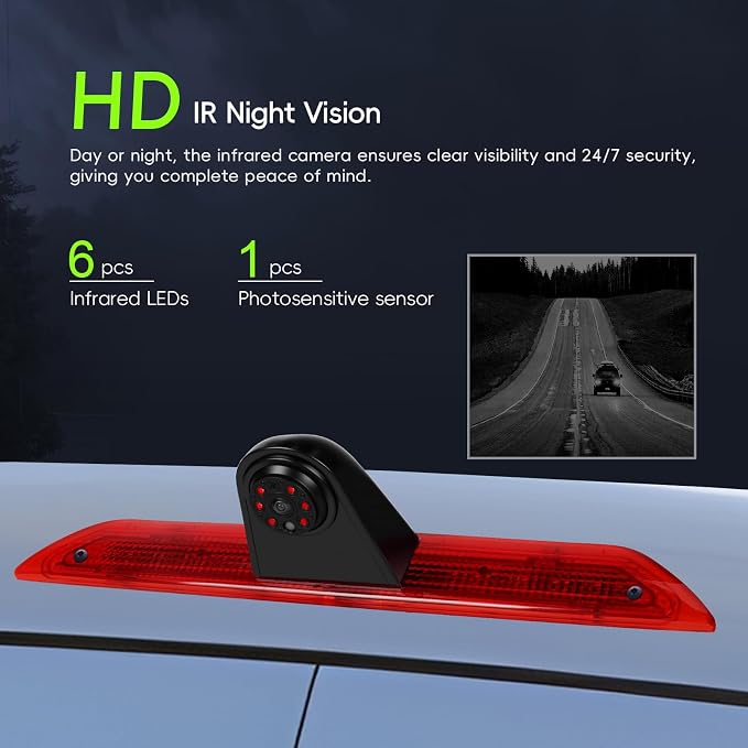 Car Brake Light Rear View Camera for Ford Transit 2014 2015 2016 2017 2018 Car Backup Reversing, Camera Night Vision, IP67 Waterproof,Wide Viewing Angle