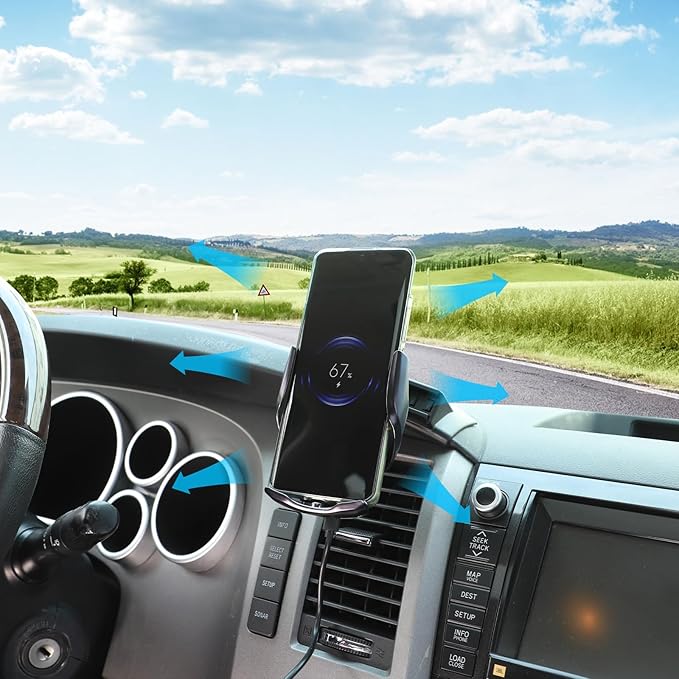 HAPPYHORSE Car Phone Mount Compatible with Toyot@ Tundra/Sequoia 2007-2013 Central Control Navigation Cell Phone Holder Dash Clip Dash Panel Mobile Phone Bracket Stand Accessories (Style C)