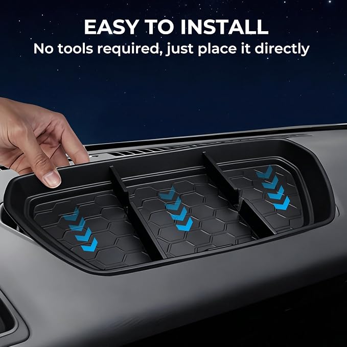 Dashboard Storage Tray Dash Organizer for Nissan Frontier 2024 2023 2022 (Not for 2025 2026), Interior Accessories Center Console Storage Box for 2022-2024 Frontier, Black