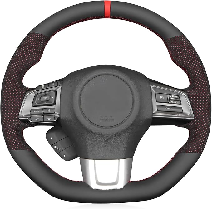 MEWANT Hand Stitched Steering Wheel Cover Wrap for Subaru WRX 2015-2021 / WRX STI 2015-2021 Steering Wheel Accessories
