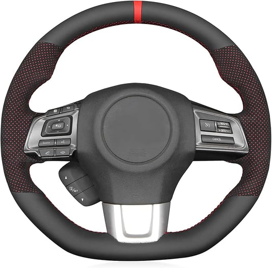MEWANT Hand Stitched Steering Wheel Cover Wrap for Subaru WRX 2015-2021 / WRX STI 2015-2021 Steering Wheel Accessories