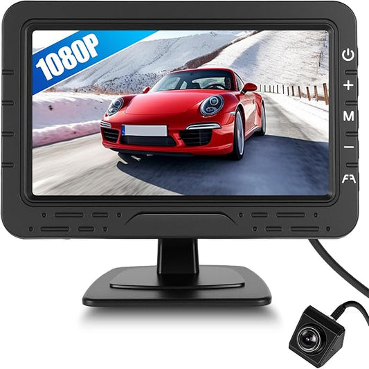Backup Camera Car Rear View Camera for Car Truck 1080P IR Night Vision with Monitor 360° Adjustable Rear View Camera IP68 Waterproof, 4.3" Display for SUV