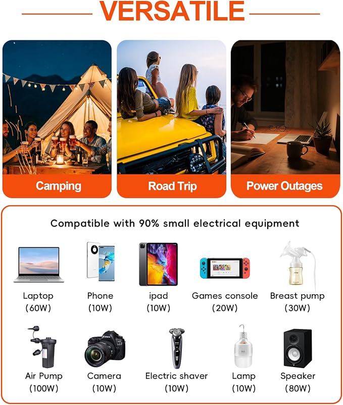 1000W Power Inverter for Vehicles, 12V DC to 110/120V AC Car Inverter with 3 AC Outlets, USB 24W/ PD 30W Fast Charger. (1000w-black)