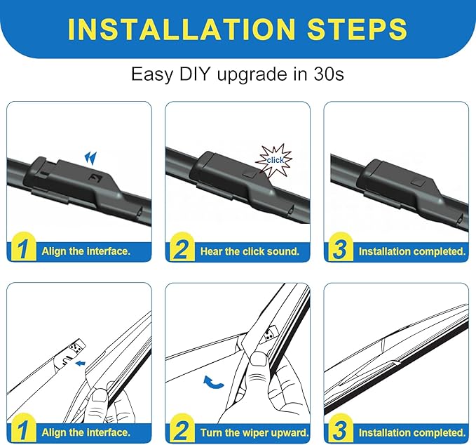 HRSNO® Wiper Blades:3-Pack Windshield Wipers for Nissan Pathfinder 2022-2025-All-Season Beam Design-Quiet Streak-Free-Exact Fit Replacement for Nissan Cars (26"/19"/10")