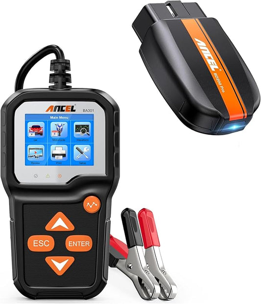 ANCEL BD200 Pro OBD2 Scanner Bluetooth with ANCEL BA301 6V 12V Car Battery Tester