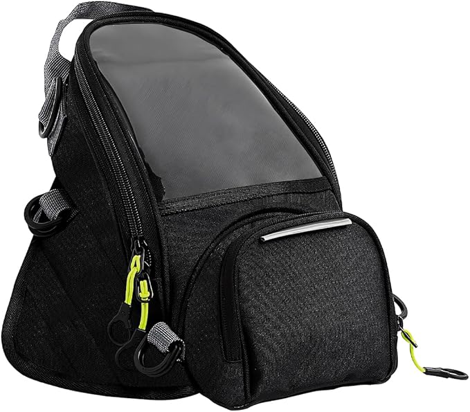 Motorcycle Tank Bag with Waterproof Touch Screen Phone Pouch, Oxford Cloth, Fits Most Motorcycles