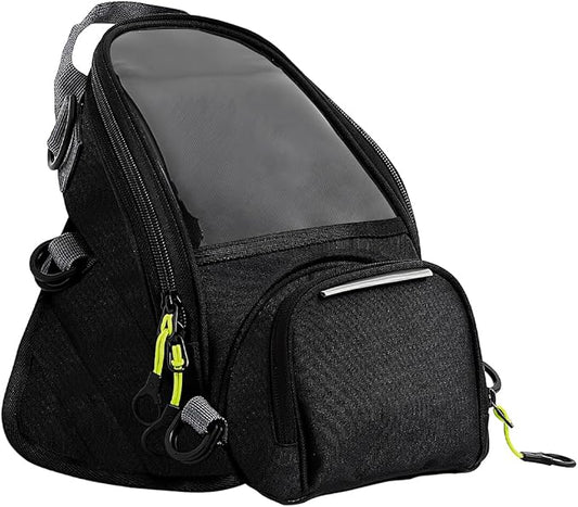 Motorcycle Tank Bag with Waterproof Touch Screen Phone Pouch, Oxford Cloth, Fits Most Motorcycles