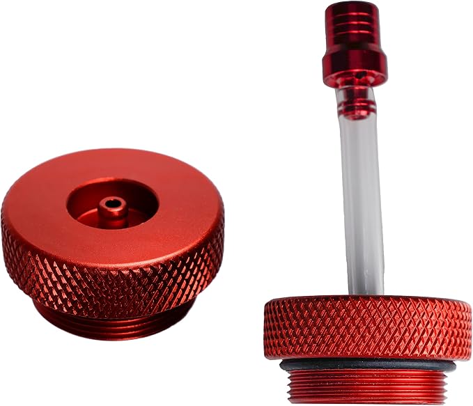 JMCHstore Aluminum Mini bike Gas Fuel Tank Cylinder 4x11'' for Coleman Baja Montser Mega moto Predator Hemi non 212 Engine, Massimo Axis RealTree Motovox Mototec Dirt Gas Bike, Go Kart Parts (Red)