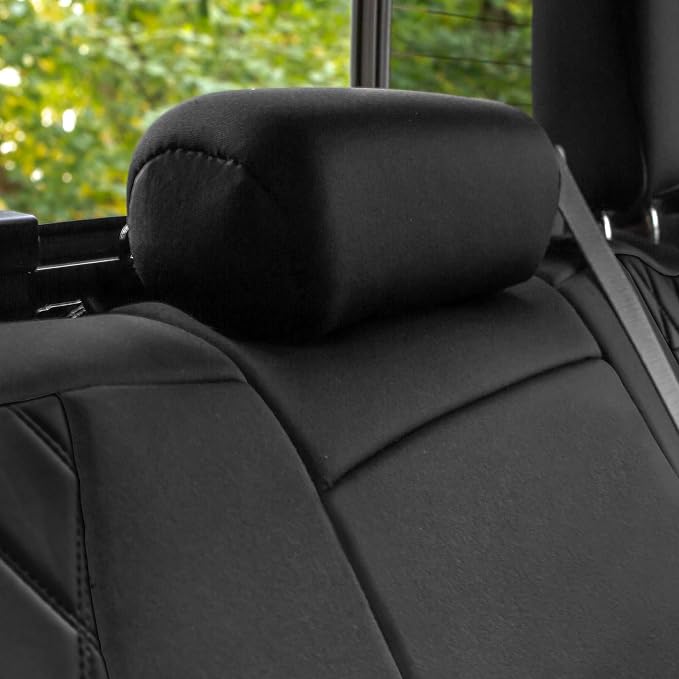 FH Group Custom Fit Car Seat Covers Specifically Made for 2019-2023 GMC Sierra 1500 2500HD 3500HD SLE | Base - Ultraflex Neoprene Water Resistant Automotive Seat Covers- Full Set Black