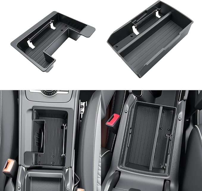 SKTU 2-Pack for 2025 2026 VW Tiguan Center Console Organizer for 2025 2026 Volkswagen Tiguan Front Console Tray VW Tiguan 2025 2026 Accessories Durable ABS Insert Console Tray Front Console Organizer