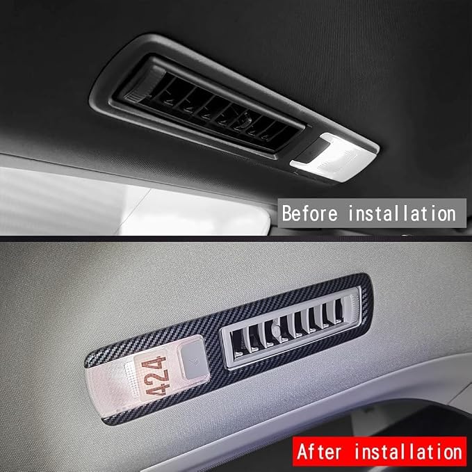 4Pcs Second and Third Row Air Outlet Frame PanelCompatible with Toyota Grand Highlander 2024 2025 2026 Fit for 2024-2026 Grand Highlander ABS Accessories(Carbon Fiber)