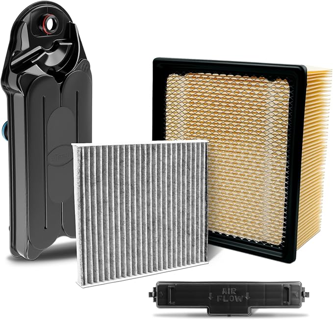Upgrade Ram 1500 2500 3500 6.7L Crankcase Ventilation Filter & Engine Air Filter & Carbon Cabin Air Filter Kit Compatible with Ram 1500 2500 3500 4500 5500, Replace# CV52001, CA10261,68002433AB
