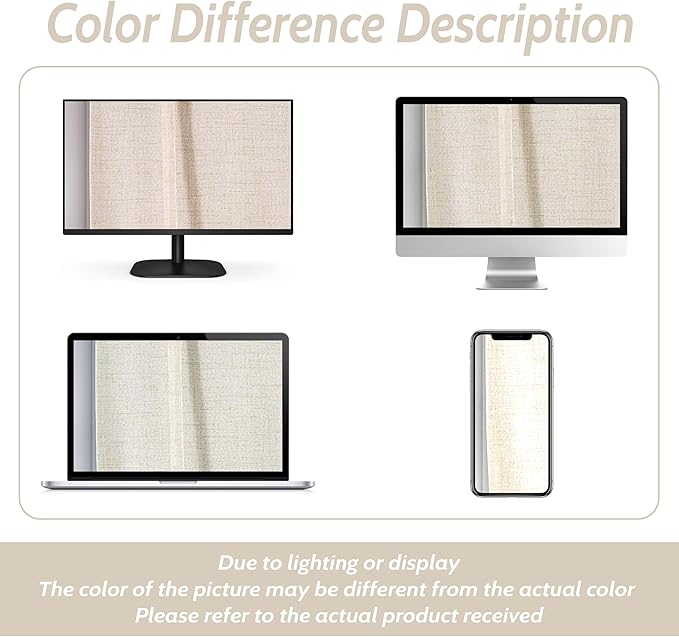 DriftAway Double Layer Linen Blackout Tie Up Curtains Thermal Insulated Fully Lined Balloon Roman Shade Bathroom Window Adjustable Rod Pocket for Small Window 25 Inch by 47 Inch Beige
