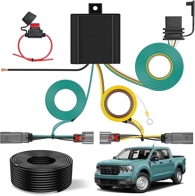 Nilight 4 Pin Trailer Wiring Harness Kit 56477 Vehicle Standard 4 Way Connector Custom for 2022 2023 2024 2025 Ford Maverick Simple Fit Tow Hitch Harness