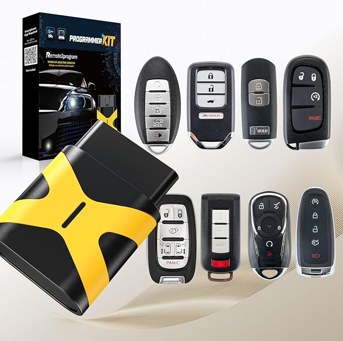 Universal DIY Programming for No Working Remote Replacement for Large Number of car Models/Easy and Safe with No Tool Required/DIY Pairing via Smartphone App (No Remote) (Smart Key)