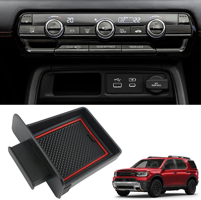 Storage Drawer Tray with Handle for 2026 Honda Passport Trailsport Elite/2025 2024 2023 Honda Pilot Center Console Organizer Accessories Extra Storage (Not for Ridgeline)