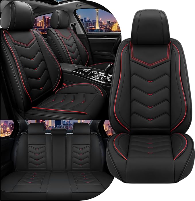 CTDS Car Seat Covers for Chevy Equinox 2005-2026, Stylish Sport Seat Cover, Premium Nappa Leather Car Seat Cover. Automobile Seat Covers Sets.(Standard 5 Seats/Black)