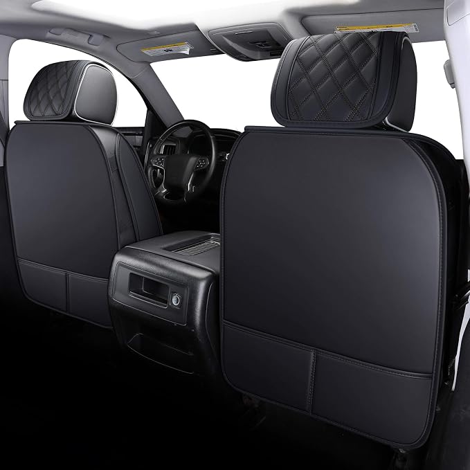 Aierxuan Seat Covers for Truck Chevy Chevrolet Silverado GMC Sierra Pickup 2007-2026 1500 2500HD 3500HD Trail Boss Z71 Crew Double Extended Cab Waterproof Leather Protectors (Full Set, Black)