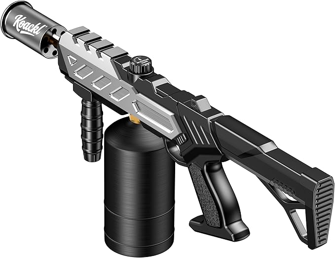 KOACKL Powerful Propane Torch, Blow Torch with Adjustable Flame, Flamethrower Kitchen Torch Burner Gas Welding Kits for Grill, BBQ, Searing Steak, Camping & Charcoal Torch Lighter(Tank Not Included)