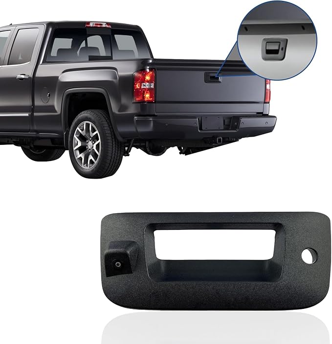 Tailgate Handle with Rearview Backup Camera for Chevy Silverado and GMC Sierra 2007-2013, Replacement Rear Camera with Clear Night Vision Waterproof