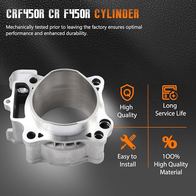 96.00mm Cylinder Head STD Compatible with Honda 2002 2003 2004 2005 2006 2007 2008 CRF450 CRF450R Cylinder,Replace Part No.12100-MEB-670, 12100-MEN-670, 12100-MEN-671
