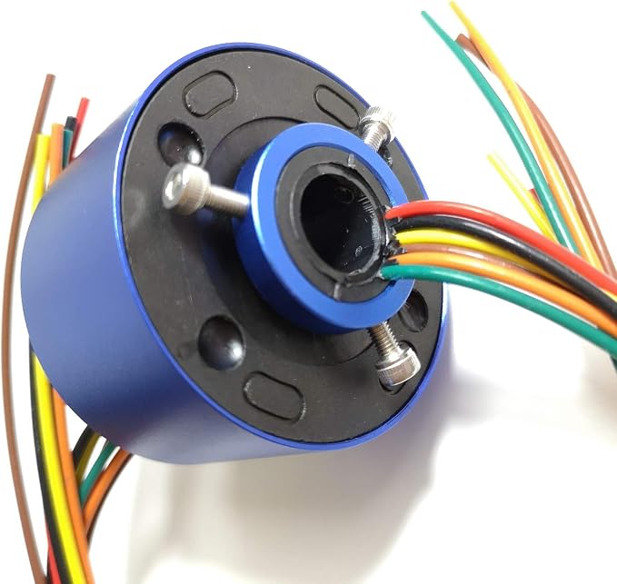 Taidacent Slip Ring Rotary Electrical Contact 2/4/6/12 Wire Collector Ring Conductive Electric Motor Rotating Connector (6 Wire 10A Inner Hole 12.7mm OD 54mm)