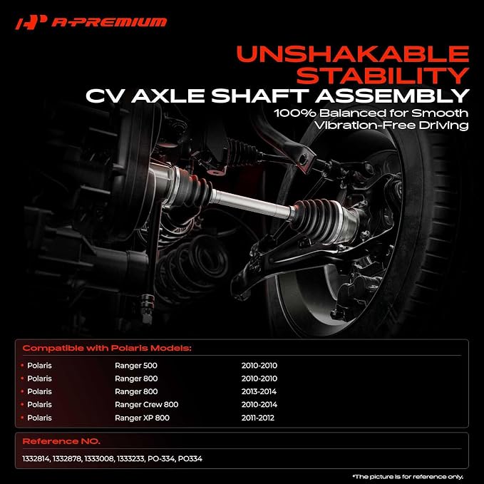 A-Premium Rear Driver or Passenger Side CV Axle Shaft Assembly for Polaris | Compatible with Ranger 500 2010, Ranger 800 2010 2013-2014, Ranger Crew 800 2010-2014, Ranger XP 800 2011-2012