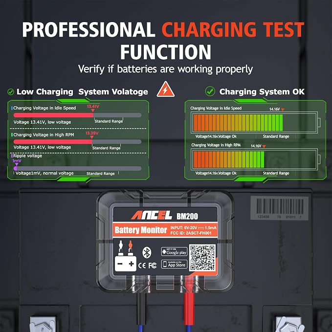 ANCEL BM200-US Car Battery Tester + ANCEL PB100 Automotive Power Circuit Probe