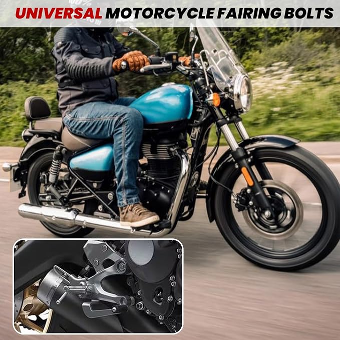 177Pcs Motorcycle Fairing Bolt Kit Red, M5 M6 Stainless Steel Windscreen Screws Fastener Clips Universal Fit for Kawasaki Suzuki Honda Yamaha BMW Ducati GSXR Sportbike Motorcycle