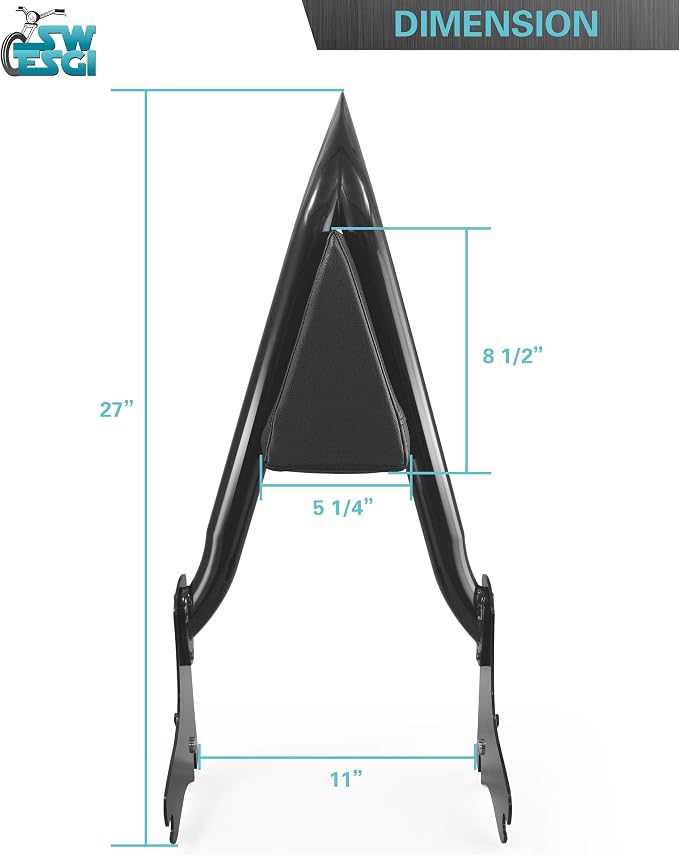 97-08 Quick Release 22" Sissy Bar Fit for Harley,Black | 1997-2008,Touring Passenger Backrest Fit for Road King Road Glide Street Glide Electra Glide Road King Ultra CVO Limited