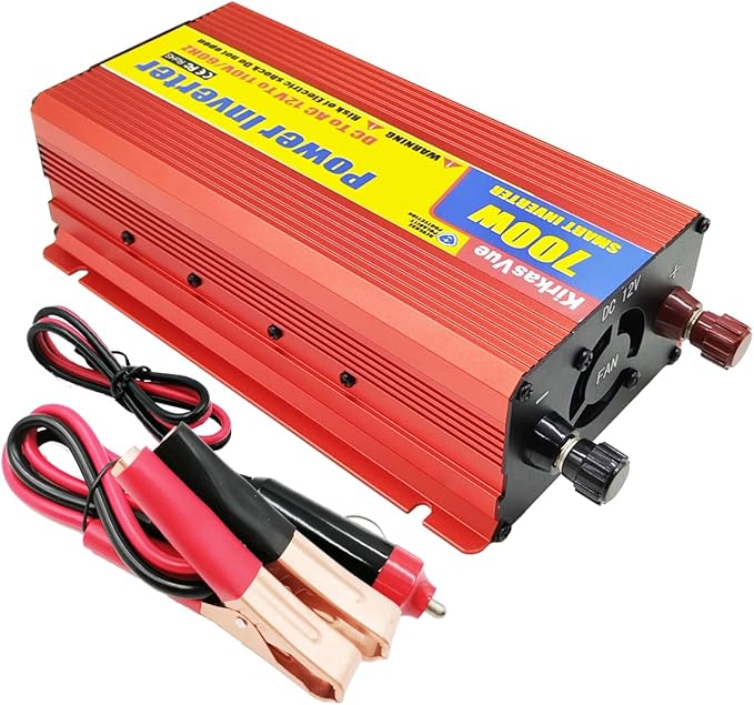 700W Power Inverter DC 12V to 110V/120V AC Car Converter with 1AC Outlet & 1 USB Port, AC Outlet for Laptop/TV, USB for Phone iPad, for Car RV Truck Camping Emergency Home Use