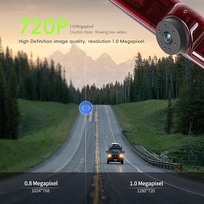 Back up Camera for Ford Transit 2012 2013 2014 2015 High Mount Third Brake Light Backup Camer IP67 Waterproof Reverse Camera with 140°Viewing Angle Night Vision Rear View Camera