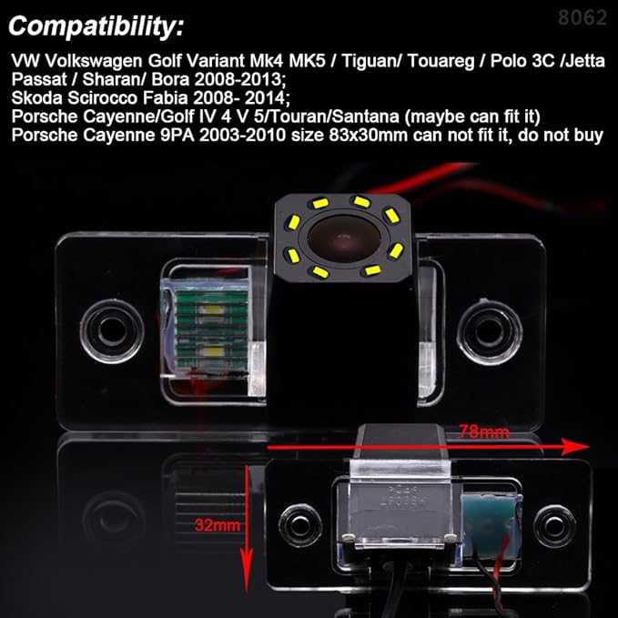 Car Rear View Camera Parking Reversing Colour Camera Rear View System Night Vision Waterproof Parking Camera for VW Jetta Polo Scirocco Skoda Fabia T5 Jatta Multivan