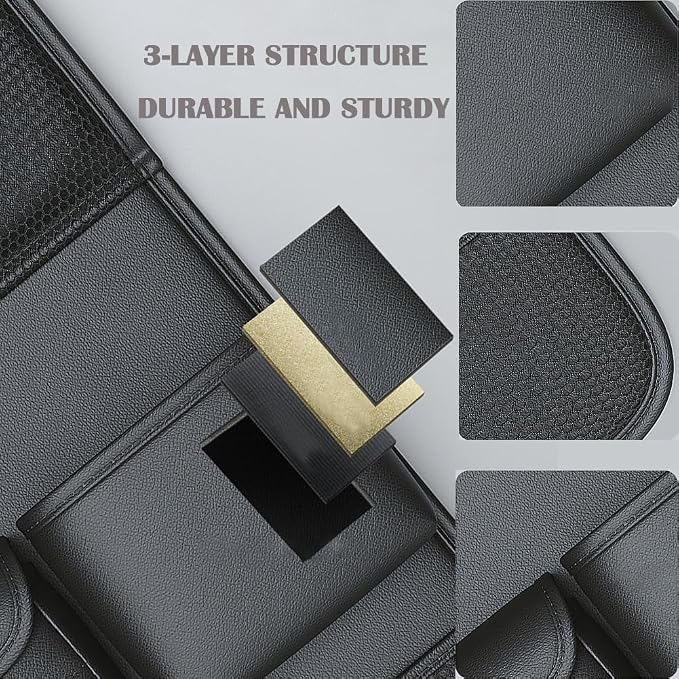 Car Seat Organizers,Multi-functional Back Seat Protectors, Storage Pouches, and Tray Holders (for Cars, Kids, Seat Back and Rear Seats)（Leather 1 Pcs）