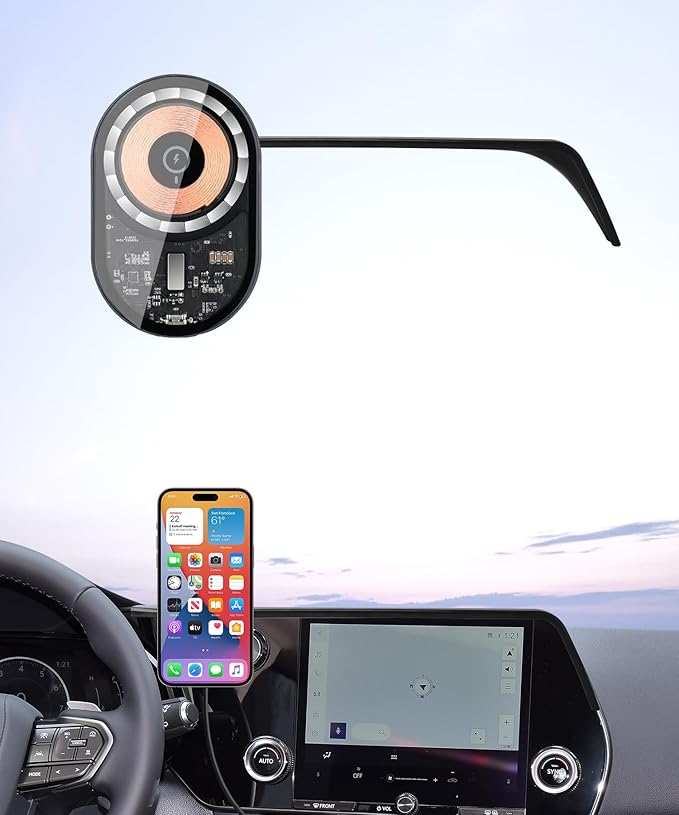 Wireless Charging Car Phone Holder for Lexus NX/NX Hybrid 2022-2026, 9.8" Screen Fixed Clip, 360° Rotation Car Phone Mount Compatible with MagSafe