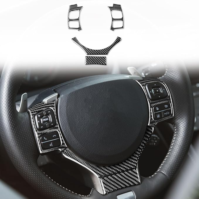Soft Carbon Fiber Car Interior Steering Wheel Set 4/Piece Decorative Sticker for Lexus RC300 350 200T 15-24 Carbon Fiber Interior Accessories