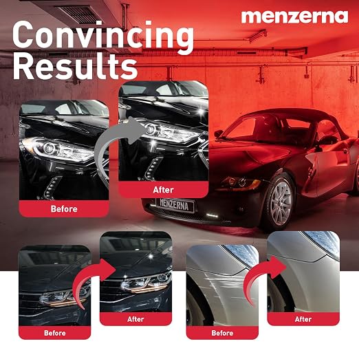 menzerna Polishing Set 8oz – HCC1000, MCC2500 & SFP3800 | 3-Step System incl. 3 Matching 6-Inch Pads & 3 Matching Microfiber Towels for Scratch Removal, Swirl Elimination & Mirror-Like Finish